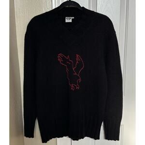 JET John Eshaya T's 100% Cashmere Sweater Embroidered Eagle